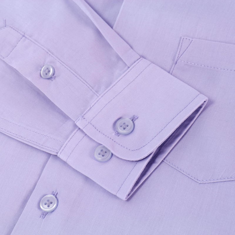 Spring Notion Big Boys' Long Sleeve Dress Shirt 8 Lilac - Image 5